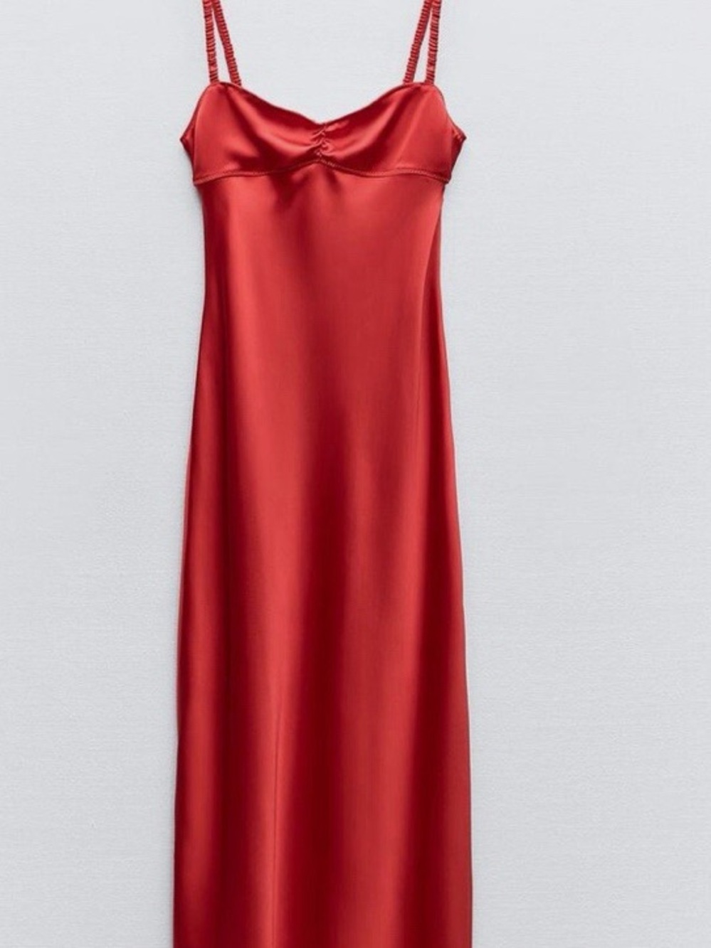 Zara Red Satin Slip Dress